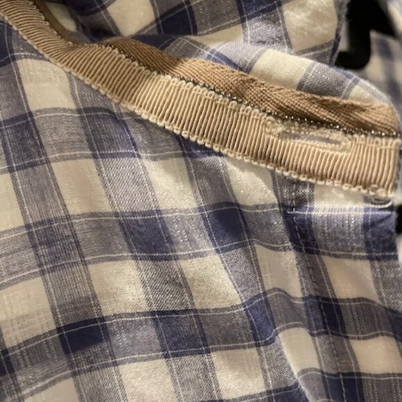 Women's Lafayette 148 Blue and White Cotton Buttondown Size Medium - Picture 4 of 6